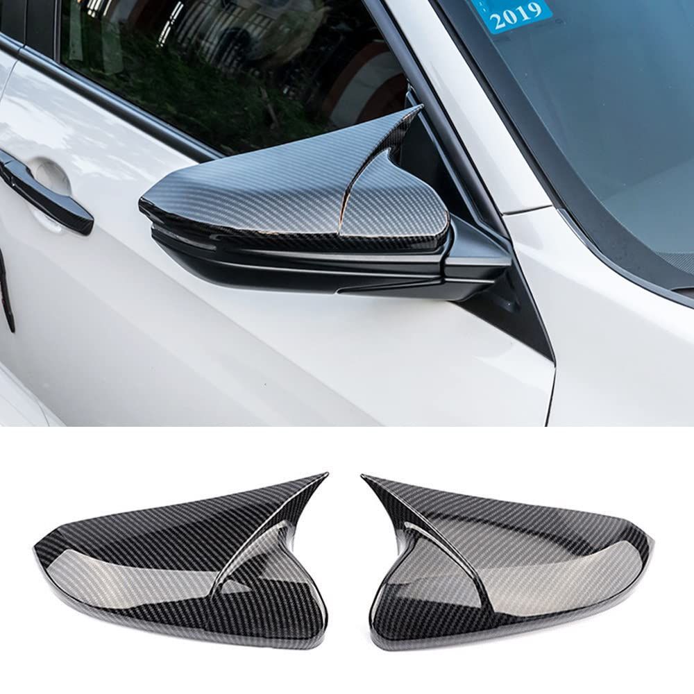 Honda Civic X Carbon Fiber Batman & Black Style Side Mirror Covers