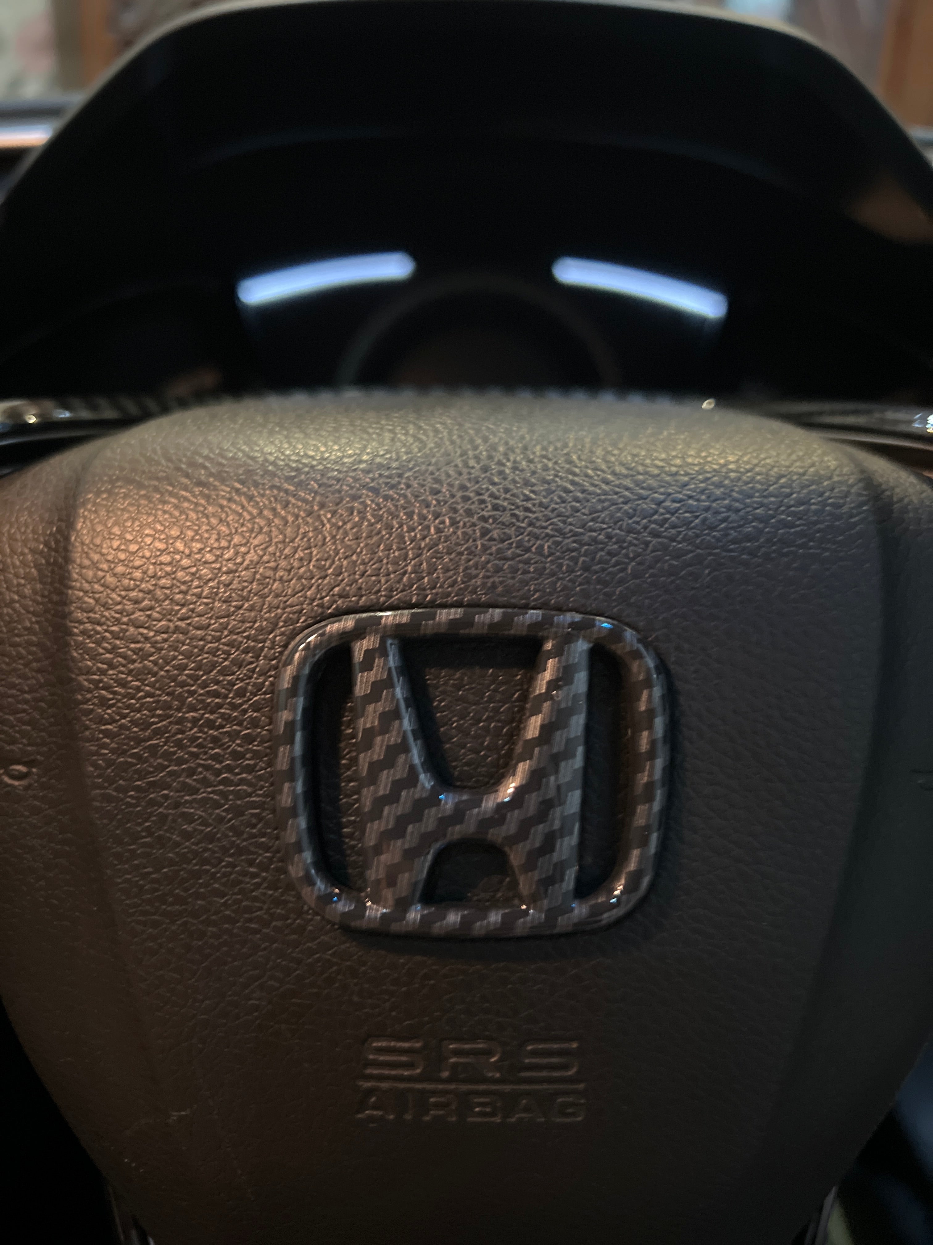 Honda Steering Carbon Fiber Logo