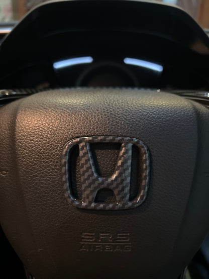 Honda Steering Carbon Fiber Logo