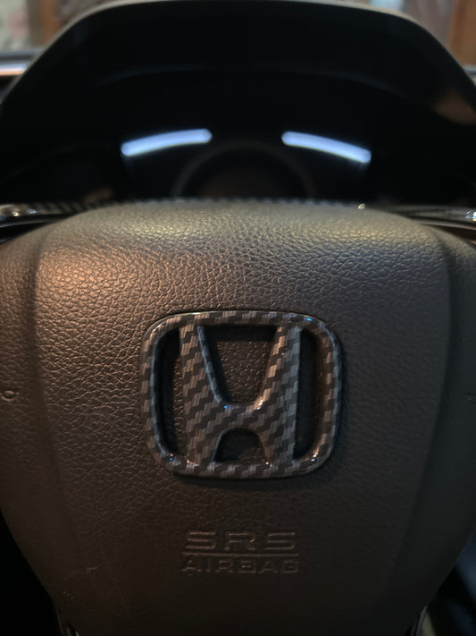 Honda Steering Carbon Fiber Logo