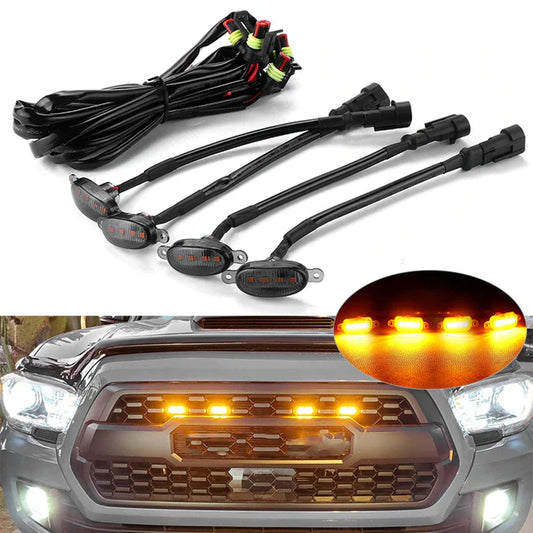 GMC Front Grill LED Light 4 pcs Set (Smoke Yellow)