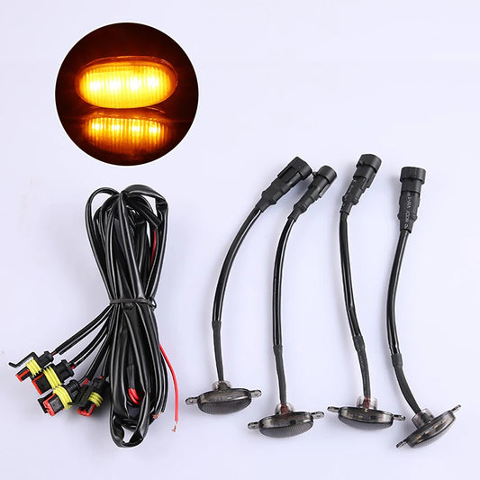 GMC Front Grill LED Light 4 pcs Set (Smoke Yellow)